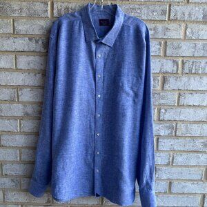 UNTUCKit Long Sleeve Wrinkle Resistant Button Up 100% Linen Shirt Size XXL Tall
